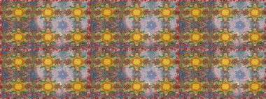 Kahverengi ve nötr renklerde. Raster illüstrasyonu. Kahverengi ve nötr papatyalardan oluşan kahverengi ve nötr bir desen..