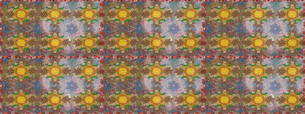 Kahverengi ve nötr renklerde. Raster illüstrasyonu. Kahverengi ve nötr papatyalardan oluşan kahverengi ve nötr bir desen..