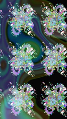 Çiçek desenli çizim. Raster illüstrasyonu. Asya tekstil tarzında. Güzel kumaş deseni. Renkli Bahar Teması eskiz kalıbı. Düz Çiçek Elementleri Tasarımı.