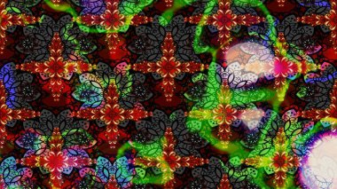 El çizimi çiçek çizimi deseni (fayans). Şirin çiçekli, desenli, siyah renkli renkli bir eskiz. Tekstil için suluboya çizim deseni.