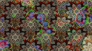 Raster çiçek desenleri çiziyor. Vadinin gri renkli çiçekleri.