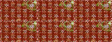 Kibarca, kırmızı renkte bahar çiçekleri. Çiçekli, pürüzsüz bir desen. Raster illüstrasyonu. Raster çiçekleri klasik tarzda resmedilir..