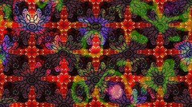 Çiçekler suluboya eskiz deseni. Raster Stili kumaş deseni.