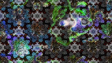 Organik motif arka planı. Çizim kalıbı. Raster illüstrasyonu. Ultraviyole kumaş deseni.