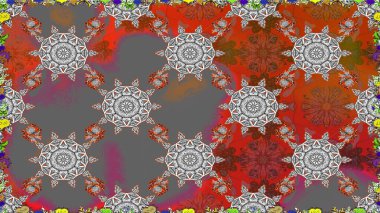 Gri ve kahverengi kıvırcık çiçekler gri ve kahverengi renklerde şekillenir. Klasik çiçek tasarımı elementleri. Raster illüstrasyonu.