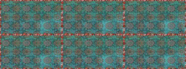 Çiçekli karalama şeklinde Raster çiçek deseni. Yumuşak, yaz çiçekleri mavi ve yeşil renklerde. Raster illüstrasyonu.