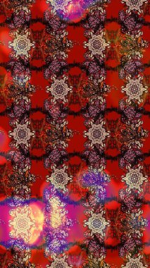 Kahverengi renklerde bahar çiçekleri. Yaprak ve çiçeklerin suluboya resimleri, kahverengi renklerdeki çizimler. Raster illüstrasyonu.