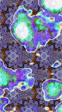 Kumaş, tekstil, duvar kağıdı baskısı için. Raster. Tomurcukları çiçek olan sevimli bir çiçek deseni. Eskiz geçmişi. Raster illüstrasyonu. Antika retro tarzı.