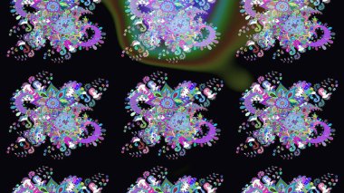 Çiçek deseni. Şatafatlı bahar bahçesi dokusu. Raster illüstrasyonu. Siyah renkte çiçek çizimi. Siyah renkte çiçekler.