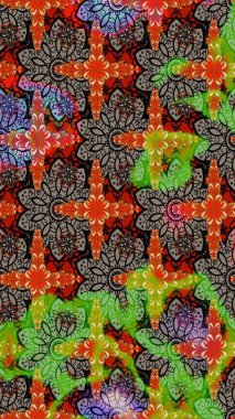 Düz Çiçek Elementleri Tasarımı. Raster güzel kumaş deseni çiziyor. Çiçek deseni. Renkli Bahar Teması çizim şablonu.