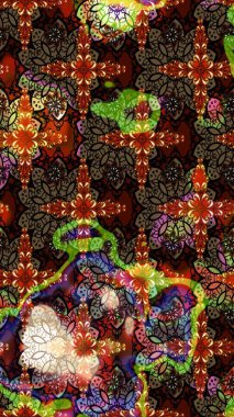 Robot resim. Küçük çiçekteki sevimli çiçek deseni. Raster illüstrasyonu.