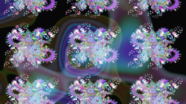 Modern çiçek arkaplanı. Halk tarzı. Parlak renkli çiçekleri ve mavi yaprakları olan harika bir çiçek deseni. Moda baskıları için zarif bir şablon.