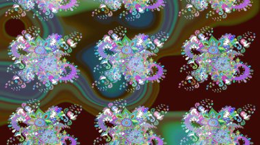 Yaprak ve çiçeklerin suluboya resimleri, kahverengi renklerdeki çizimler. Raster illüstrasyonu. Yumuşak, bahar çiçekleri kahverengi renklerde.