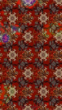 Raster Güzel kumaş deseni. Çiçek arkaplan ile soyut zarafet çizim deseni.