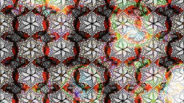 Çiçek desenli çizim. Raster illüstrasyonu. Asya tekstil tarzında. Gri renkli çiçekler. Renkli Bahar Teması eskiz kalıbı. Düz Çiçek Elementleri Tasarımı.