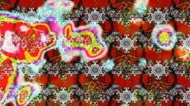 Çiçekli karalama şeklinde Raster çiçek deseni. Yumuşak, yaz çiçekli arka plan. Kırmızı renkte çiçekler.