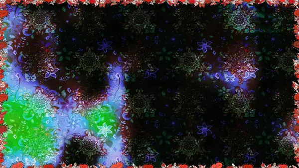 Suluboya tarzında siyah ve gri renkte çiçekler. Raster illüstrasyonunda kusursuz çiçek deseni.