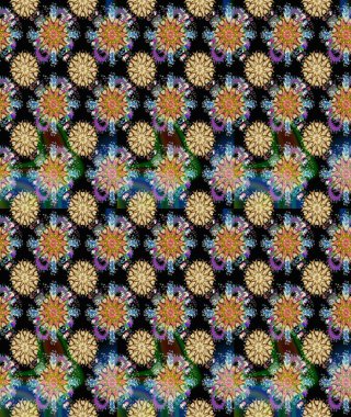 Siyah ve bej renkli çiçekler. Raster illüstrasyonu. Çiçek süsü ile kusursuz desen.