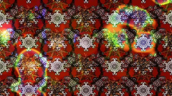 Bahar çiçekleriyle güzel bir çiçek deseni çizmişsin. Güzel kumaş deseni. Raster illüstrasyonu.