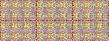 Düz Çiçek Elementleri Tasarımı. Renkli Bahar Temalı Kusursuz Arkaplan. Tarafsız ve bej renkli şirin çiçek desenleri. Raster Modaya uygun kumaş deseni.