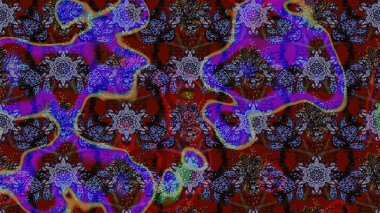 Çizim çiçek deseni duvar kâğıdı olarak kullanılabilir. Kahverengi renkli çiçekler. Raster illüstrasyonu.