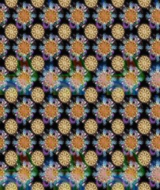 Siyah ve bej renkli çiçekler. Raster illüstrasyonu. Çiçek süsü ile kusursuz desen.