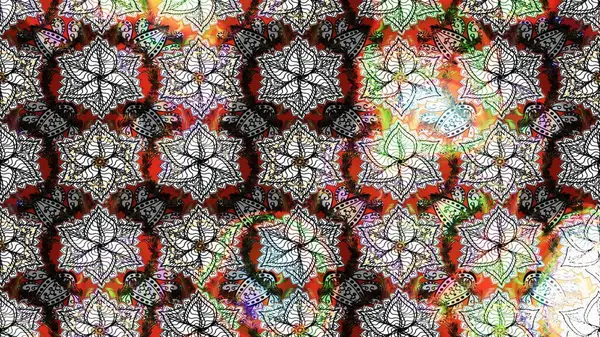 Çiçek desenli çizim. Raster illüstrasyonu. Asya tekstil tarzında. Gri renkli çiçekler. Renkli Bahar Teması eskiz kalıbı. Düz Çiçek Elementleri Tasarımı.