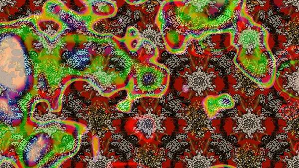 Çiçekli karalama şeklinde Raster çiçek deseni. Yumuşak, bahar çiçekli arka plan. Kahverengi renkte çiçekler.