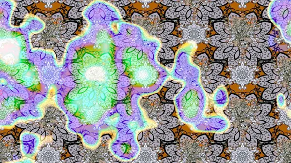 Çiçek desenli raster, nötr çizgi grafik desenli soyut raster arkaplan. Modern stil dokusu.