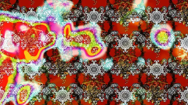 Çiçekli karalama şeklinde Raster çiçek deseni. Yumuşak, yaz çiçekli arka plan. Kırmızı renkte çiçekler.