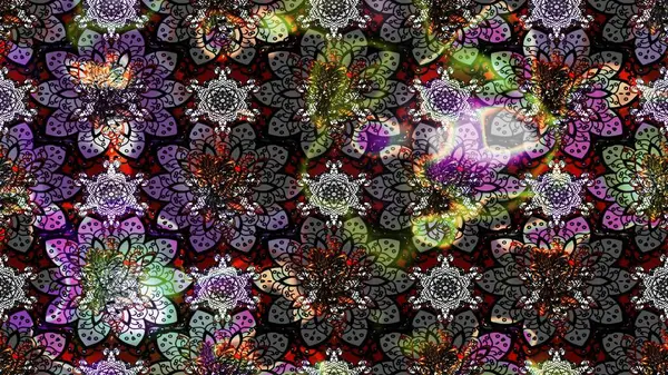 Küçük çiçekteki sevimli çiçek deseni. Güzel karalamalı çiçek desenli çizim. Güzel kumaş deseni. Raster illüstrasyonu.