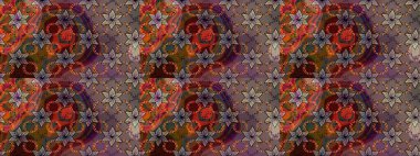 Vadinin çiçekleri kahverengi ve bej renklerde. Raster çiçek desenleri çiziyor..