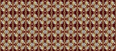 Kahverengi, kırmızı ve bej renklerde altın tekrarlayan elementlerle soyut arkaplan. Kusursuz oryantal klasik altın desen.