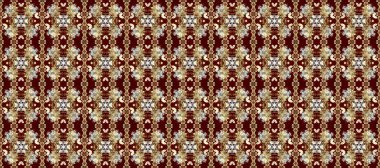 Kahverengi, kırmızı ve bej renklerde altın tekrarlayan elementlerle soyut arkaplan. Kusursuz oryantal klasik altın desen.