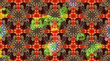 Çiçek deseni. Kırmızı renkte çiçek çizimi. Şatafatlı bahar bahçesi dokusu. Raster illüstrasyonu. Kırmızı renkte çiçekler.