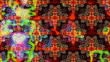 Kahverengi renkli bitkilerden oluşan parlak çiçekli çizim deseni.