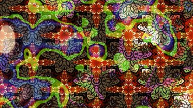 Raster illüstrasyonundaki çiçek desenli çizim. Kahverengi renklerde. Güzel kumaş deseni. Raster illüstrasyonu.