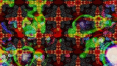 Çiçek deseni. Raster illüstrasyonu. Chichi 'nin kumaş kalıbını çiz. Renkli Bahar Teması eskiz kalıbı. Düz Çiçek Elementleri Tasarımı.