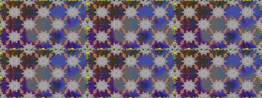 Raster Illustrasyon 'da moda olmayan çiçek deseni. Güzel kumaş deseni. Renkli Yaz Temalı Kusursuz Arkaplan. Düz Çiçek Elementleri Tasarımı.