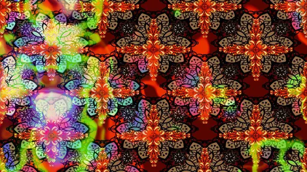 Kahverengi renkli bitkilerden oluşan parlak çiçekli çizim deseni.