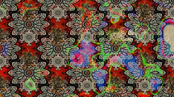 Küçük bir çiçekte eskiz deseni. Hoş bir çiçek geçmişi var. Güzel kumaş deseni. Raster illüstrasyonu.