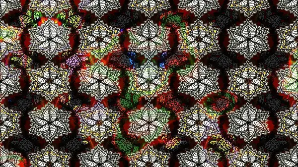 Siyah renkli etnik çiçeklerle süslenmiş zarif bir eskiz şekli. Raster Çiçek İllüstrasyon Şirin Tekstil.