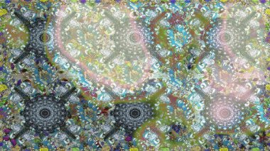 Raster illüstrasyonu. Tarafsız ve gri renklerde. Çiçek. Kusursuz dekoratif arka plan, çiçek mandala.