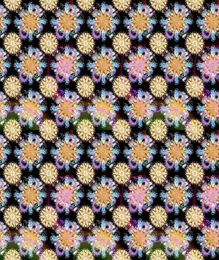 Siyah ve bej renkli şirin çiçekler. Moda baskısı, albüm, ambalaj kağıdı ve duvar kağıdı için zarif dekoratif süslemeler. Raster illüstrasyonu. Küçük çiçekli basit, pürüzsüz desen..