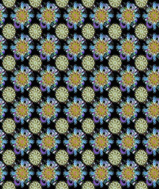 Siyah ve nötr renklerde Asya tekstil tarzında. Kusursuz çiçek deseni. Raster illüstrasyonu.