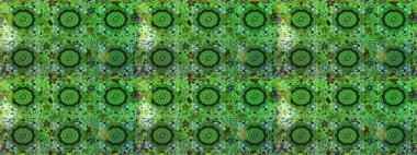 Yeşil renkte altın bir element. Barok tarzında altın çiçekli süs. Altın çiçekli, pürüzsüz desen. Damask arkaplanı.