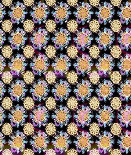 Siyah ve bej renkli çiçek buketi suluboya. Düz Çiçek Elementleri Tasarımı. Raster illüstrasyonu. Renkli Bahar Teması Kusursuz Arkaplan.