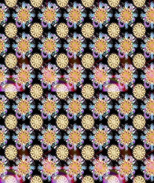 Kumaş desenli papatya çiçeği detayı. Siyah ve bej renkli çiçekler.