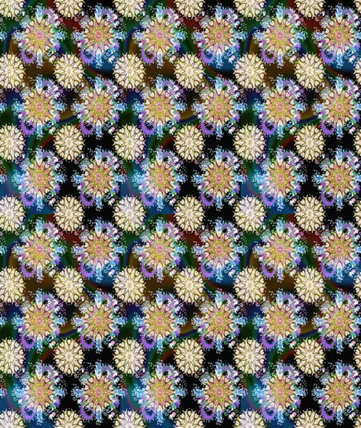 Kumaş desenli papatya çiçeği detayı. Tarafsız ve mavi renkte çiçekler.