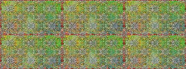 Yeşil ve nötr çiçekli kusursuz desen, suluboya çiçek deseni, güzel çiçek, duvar kağıdı, kart veya kumaş için fayanslı. Raster - stok.